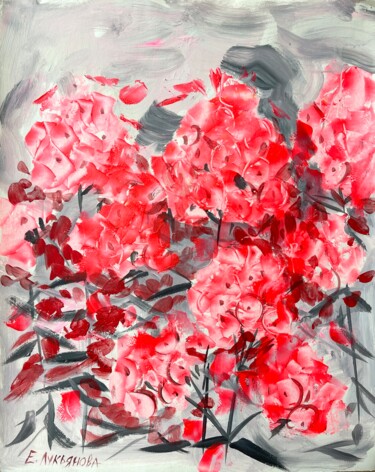 Malerei mit dem Titel "Fire phloxes" von Ekaterina Lukyanova (LukyanovaART), Original-Kunstwerk, Acryl