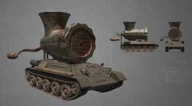 Digitale Kunst mit dem Titel "Cannon fodder" von Rostislav Kravtsiv, Original-Kunstwerk, 3D Modellierung