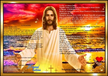 Цифровое искусство под названием "Jésus-Christ et les…" - Marie Fabiola Bertil, Подлинное произведение искусства, Цифровая ф…