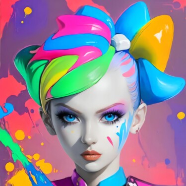 Digitale Kunst mit dem Titel "Future Beauty" von Aleksa Soul, Original-Kunstwerk, Digitale Malerei