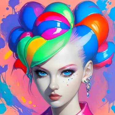Digitale Kunst mit dem Titel "Bubble Beauty" von Aleksa Soul, Original-Kunstwerk, Digitale Malerei