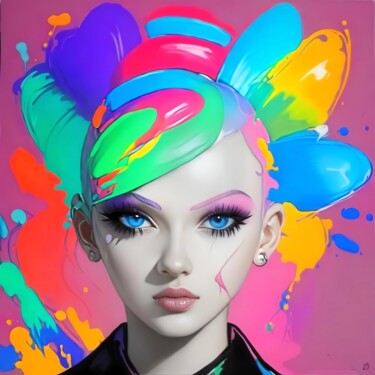 Digitale Kunst mit dem Titel "Vogue Beauty" von Aleksa Soul, Original-Kunstwerk, Digitale Malerei