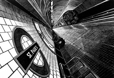 Druckgrafik mit dem Titel "View Subterranea: S…" von Rebecca Coleman Sgfa, Original-Kunstwerk, Gravur