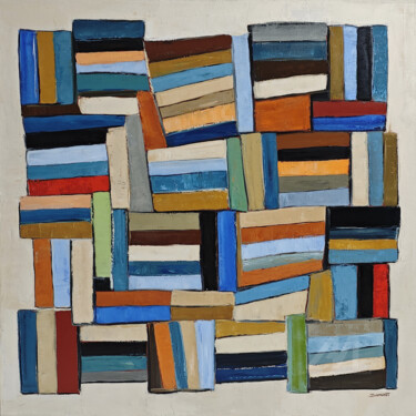 "Pensées entrelacées" başlıklı Tablo Sophie Dumont tarafından, Orijinal sanat, Petrol Ahşap Sedye çerçevesi üzerine monte ed…