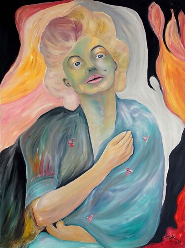 Malerei mit dem Titel "Marilyn Monroe." von Rodolfo V Ortiz, Original-Kunstwerk, Öl