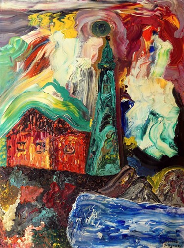 Peinture intitulée "(Lighthouse.)" par Rodolfo V Ortiz, Œuvre d'art originale, Acrylique