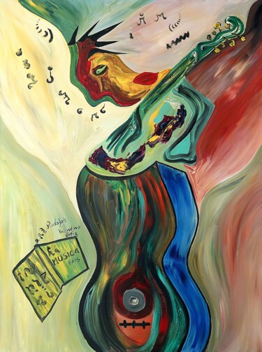 Peinture intitulée "Musical Notes." par Rodolfo V Ortiz, Œuvre d'art originale, Huile