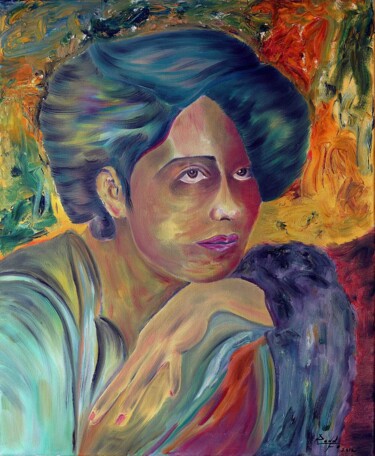 Malerei mit dem Titel "(Myrna Loy.)" von Rodolfo V Ortiz, Original-Kunstwerk, Öl