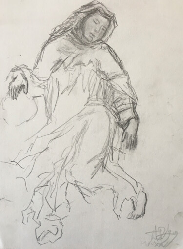 "Étude Sainte Marie" başlıklı Resim Alexandre David Lejuez tarafından, Orijinal sanat, Kalem