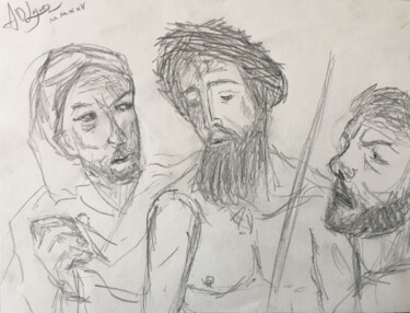 Σχέδιο με τίτλο "Étude de la flagell…" από Alexandre David Lejuez, Αυθεντικά έργα τέχνης, Μολύβι