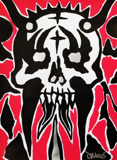 Peinture intitulée "Bloody skull" par Dr. Love, Œuvre d'art originale, Acrylique