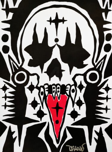 Peinture intitulée "Cannibal skull" par Dr. Love, Œuvre d'art originale, Acrylique