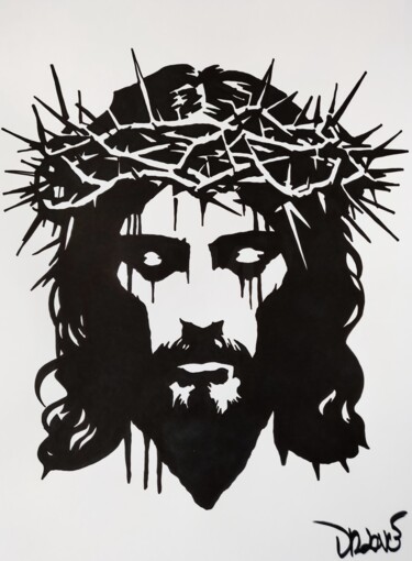 Картина под названием "Jesus" - Dr. Love, Подлинное произведение искусства, Акрил