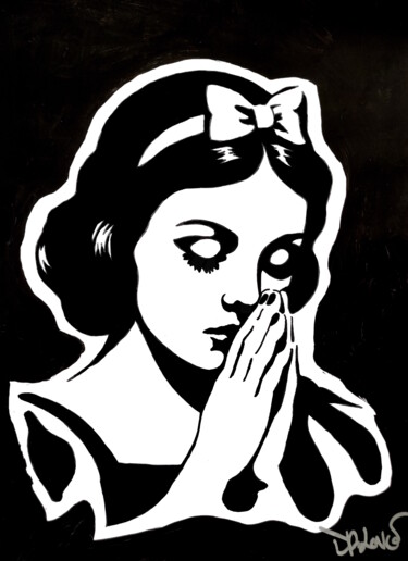 Картина под названием "Pray ( Snow White )" - Dr. Love, Подлинное произведение искусства, Акрил
