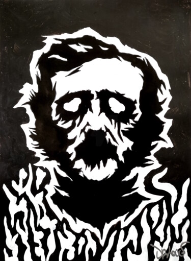 Peinture intitulée "Edgar Allan Poe" par Dr. Love, Œuvre d'art originale, Acrylique