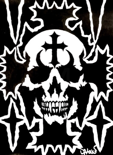 Peinture intitulée "Death skull" par Dr. Love, Œuvre d'art originale, Acrylique