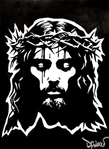 Картина под названием "Jesus Christ by Dr.…" - Dr. Love, Подлинное произведение искусства, Акрил
