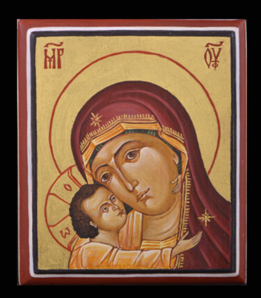 Картина под названием "Blessed Virgin Mary…" - Miljana Marković, Подлинное произведение искусства, Пигменты