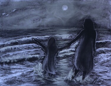 Dessin intitulée "Memories 014" par Alicia Lopez, Œuvre d'art originale, Fusain