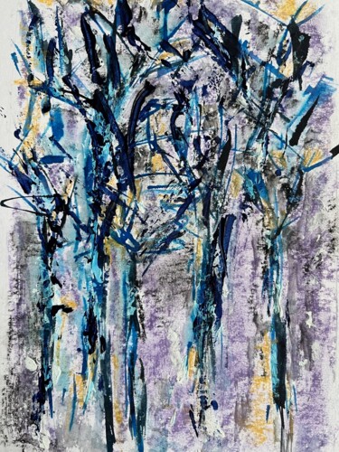 "Matin bleu 2" başlıklı Tablo Claudine Janel tarafından, Orijinal sanat, Akrilik Karton üzerine monte edilmiş