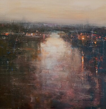 Peinture intitulée "Nantes ,impressions…" par Philippe Perennou, Œuvre d'art originale, Huile Monté sur Panneau de bois