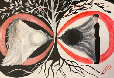 Картина под названием "Der Weg der Wahrheit" - Мaryna Dudina, Подлинное произведение искусства, Акрил Установлен на Деревянн…