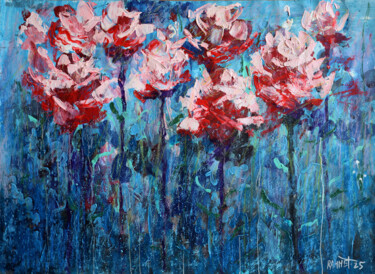 Ζωγραφική με τίτλο "Fantasy with Flower…" από Rakhmet Redzhepov, Αυθεντικά έργα τέχνης, Ακρυλικό