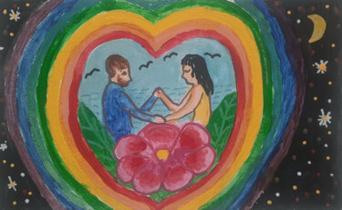 "a bright and naive…" başlıklı Tablo Evgenia Rod tarafından, Orijinal sanat, Akrilik Karton üzerine monte edilmiş