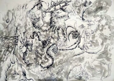 Drawing titled "Inspired by Greek m…" by Donjikov, Original Artwork, Ballpoint pen