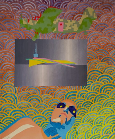 "Apnée" başlıklı Tablo Yves Aubry tarafından, Orijinal sanat, Akrilik Ahşap Sedye çerçevesi üzerine monte edilmiş