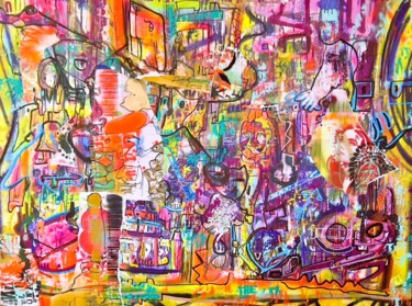 Peinture intitulée "Surtension" par Dandeeart , Œuvre d'art originale, Bombe aérosol Monté sur Châssis en bois