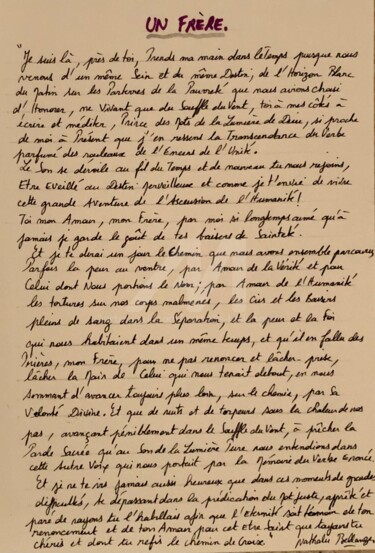 Рисунок под названием "Un Frère" - Nathalie Bellanger, Подлинное произведение искусства, Гелевая ручка