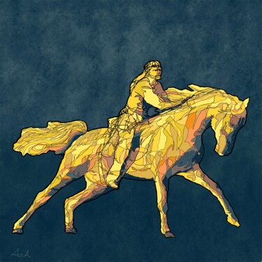 "Horse East" başlıklı Tablo Arik Tal-Or tarafından, Orijinal sanat, Işaretleyici