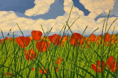 Картина под названием "Vent devant" - Sylvie Gagnon, Подлинное произведение искусства, Масло Установлен на Деревянная рама д…