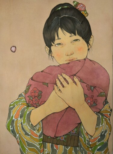 Malerei mit dem Titel "おおきなにもつ　"Big Luggag…" von Yoshiotetsu, Original-Kunstwerk, Acryl