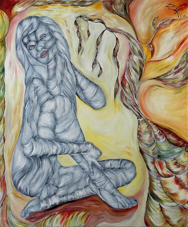 Painting titled "Seated Nude." by Rodolfo V Ortiz, Original Artwork, Oil