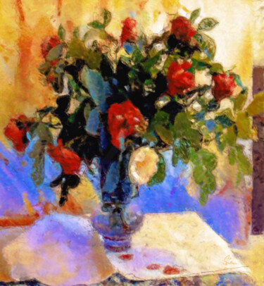 Цифровое искусство под названием "Roses, Red and Yell…" - Van Evan Fuller, Подлинное произведение искусства, Цифровая живопи…