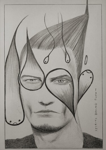 Рисунок под названием "Tikto" - Milto Sideris, Подлинное произведение искусства, Шариковая ручка