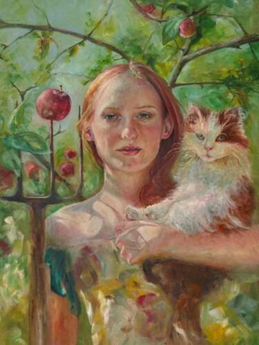 Eve with a cat