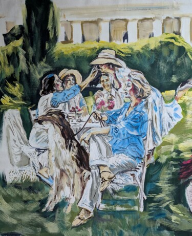 Painting titled "Girls' breakfast in…" by Oksana Almiz, Original Artwork, Acrylic