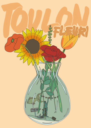 Цифровое искусство под названием "Toulon Fleuri" - Petitetoulon, Подлинное произведение искусства, Цифровая живопись