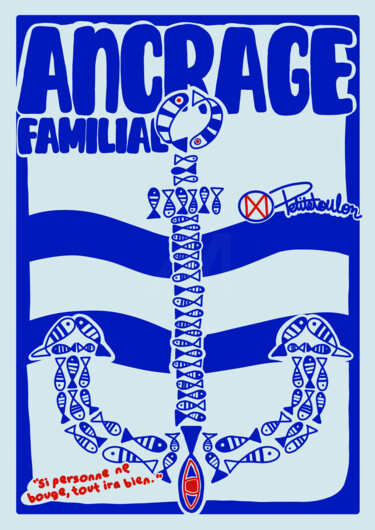 Цифровое искусство под названием "Ancrage Familial" - Petitetoulon, Подлинное произведение искусства, Цифровая живопись