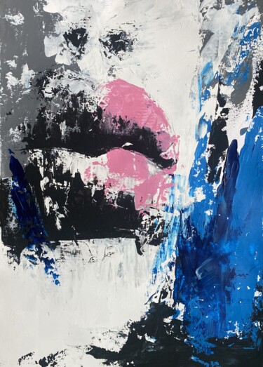 Ζωγραφική με τίτλο "Abstract Female Por…" από Yuche, Αυθεντικά έργα τέχνης, Ακρυλικό