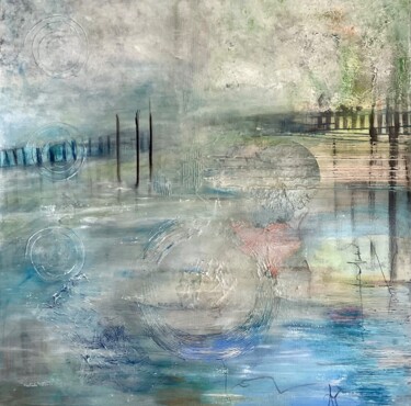 Картина под названием "Brouillard" - Annie Proust, Подлинное произведение искусства, Акрил Установлен на Деревянная рама для…