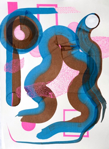 Drawing titled "Surrender to pink" by Sumit Ratta, Original Artwork, Acrylic