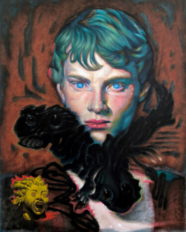 Картина под названием "Echoes of the Unseen" - Bogdan Dide, Подлинное произведение искусства, Масло Установлен на Деревянная…