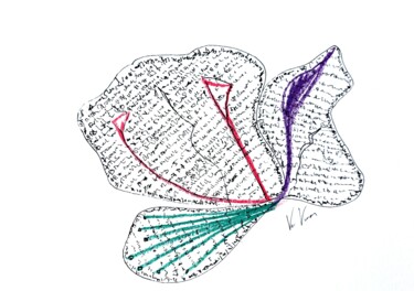 "Feuille Écrite" başlıklı Resim Orlane Grelet tarafından, Orijinal sanat, Tebeşir