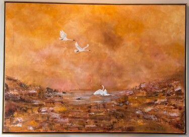 Painting titled "The Golden Hour" by Anniek Cornelissen, Original Artwork, Acrylic