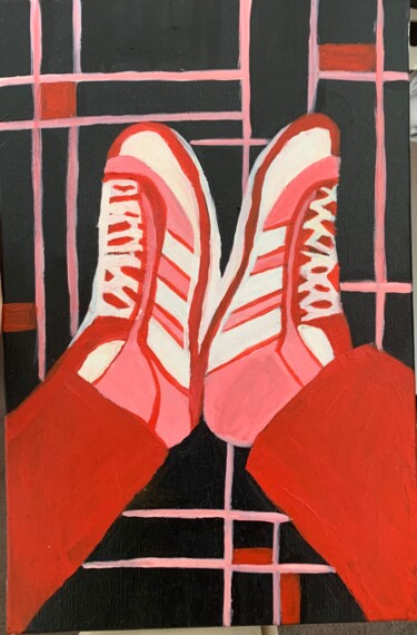 Картина под названием "Baskets en suspensi…" - Justine Courtois, Подлинное произведение искусства, Акрил