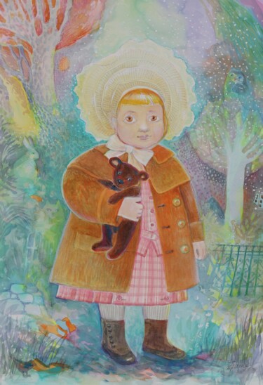 Картина под названием "Promenade1" - Oxana Zaika, Подлинное произведение искусства, Акварель